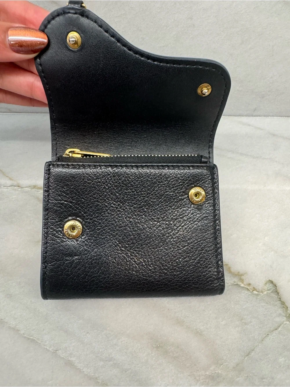 Christian Dior Lotus Saddle Trifold Compact Wallet